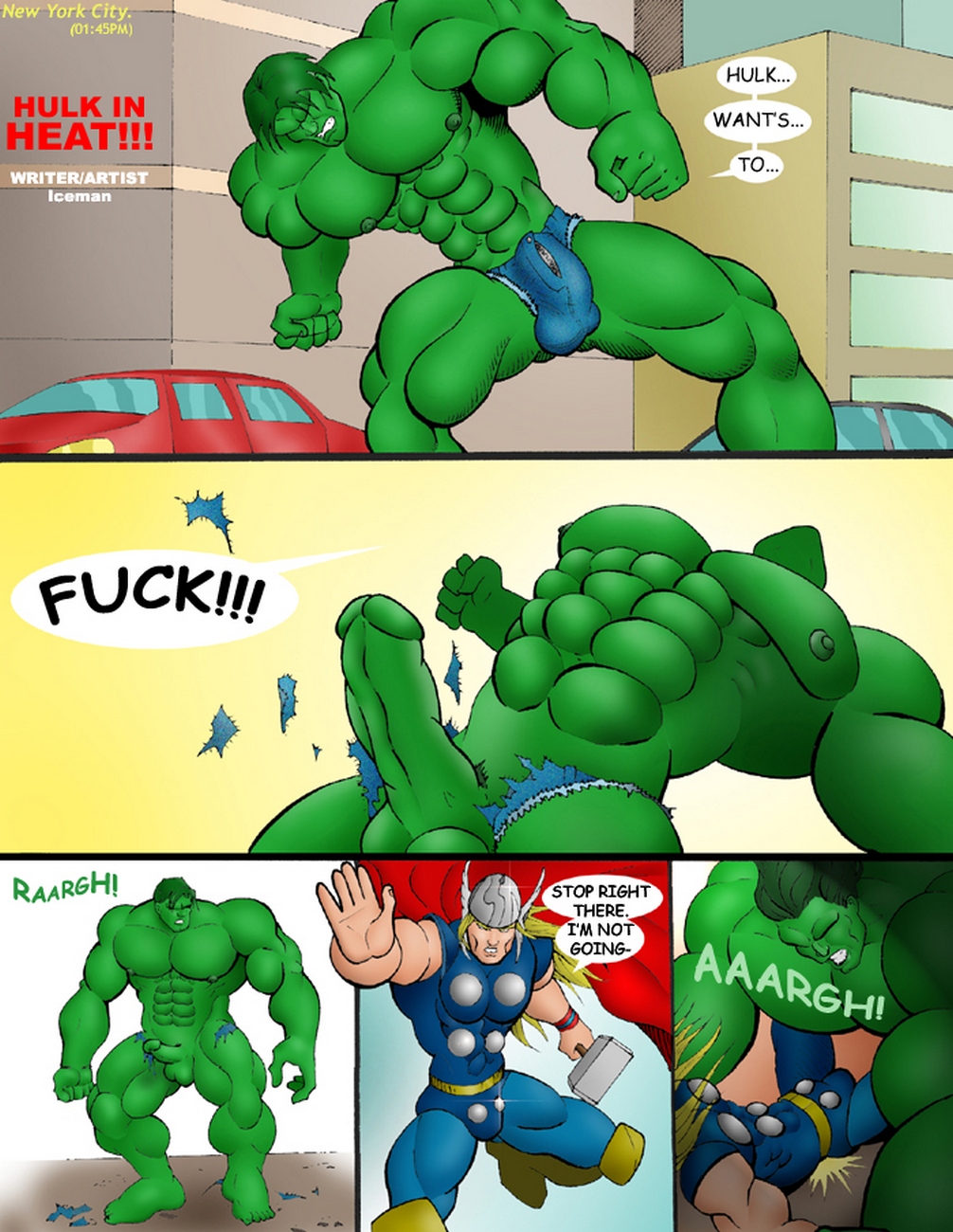 The Incredible Hulk Cartoon Porn - Hulk-In-Heat-002 - Gay Furry Comics