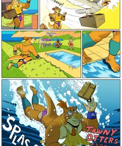 Tawny Otter's Slippery Pool Dip gay furry comic - Gay Furry Comics