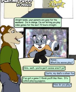 Playing Puppy 001 and Gay furries comics