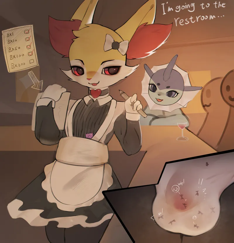 Braixen’s Condom Play gay furry comic