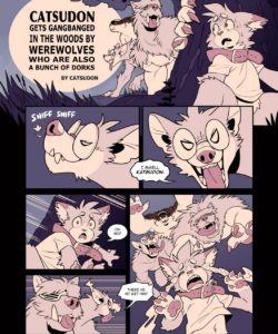 Catsudon Gets Gangbanged In The Woods By Werewolves Who Are Also A Bunch Of Dorks 001 and Gay furries comics