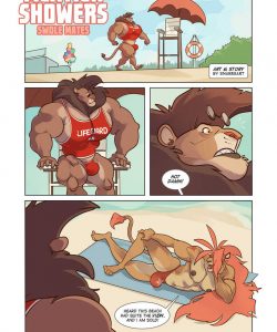 Meatier Showers - Swole Mates 001 and Gay furries comics