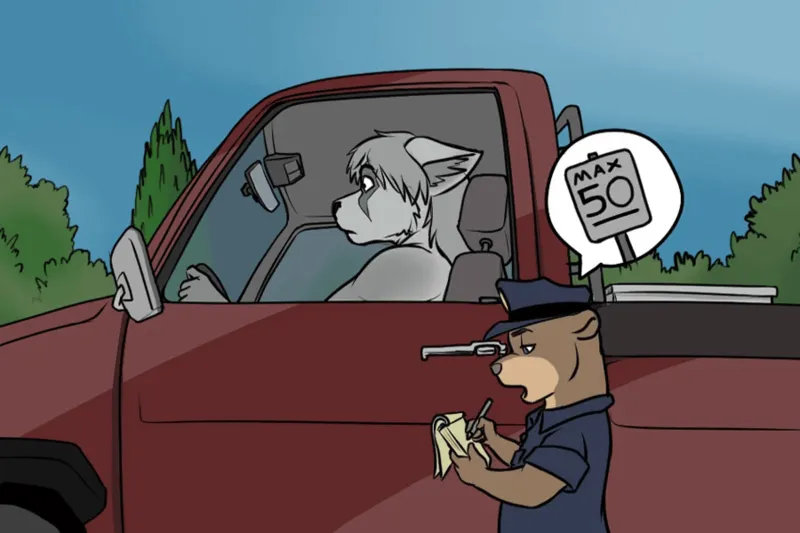 Pulled Over gay furry comic