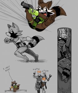 Retro Rocket Raccoon 011 and Gay furries comics